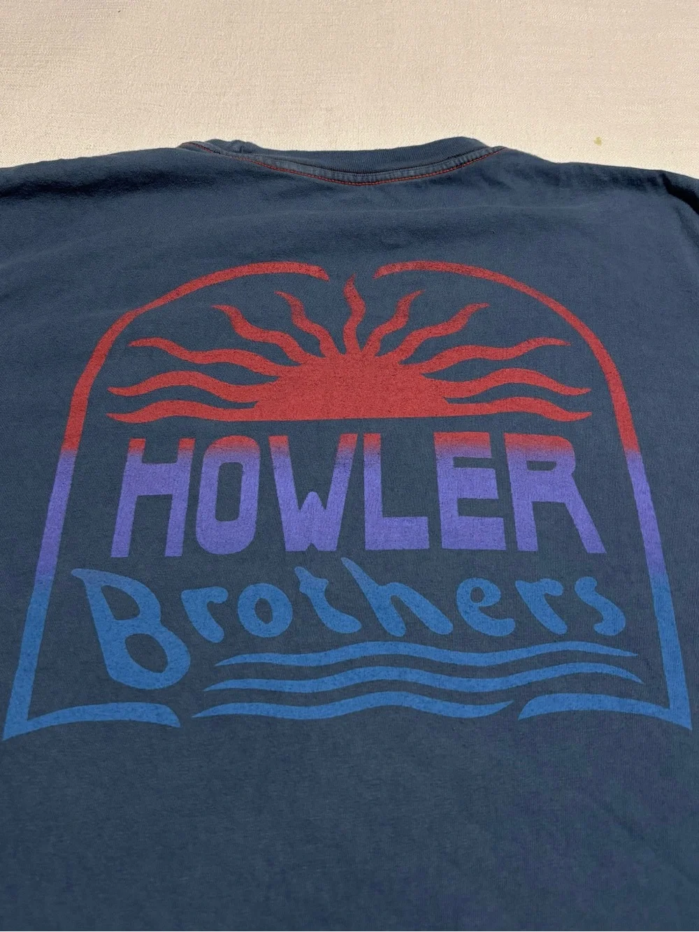 Men’s Howler Brothers El Sol Cotton T-Shirt | Blue | Size Large